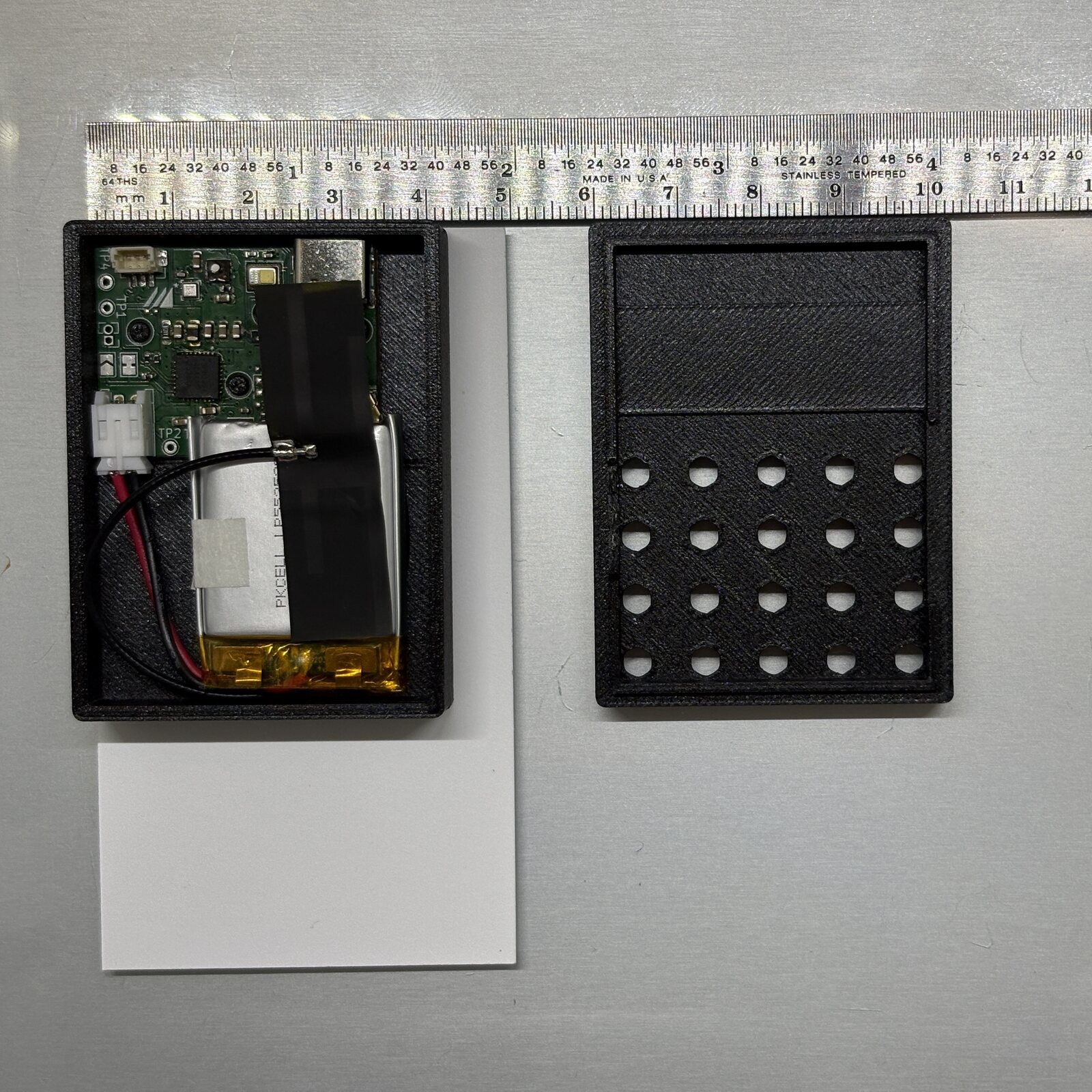 Air Sentry indoor air-quality monitor with its enclosure opened